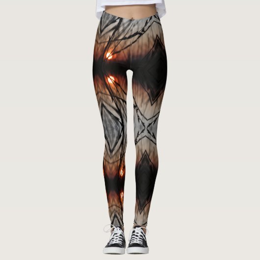 Fractal Sun Graphic Aangepaste Leggings (Voorkant)
