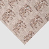 Fractal Swirl Elephant, Brown and Taupe Tissuepapier (Detail)