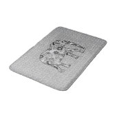 Fractal Swirl Elephant, Grey, Black and White Badmat (Gekanteld)