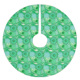 Fractal swirl patroon, turquoise, aqua, jade kerstboom rok