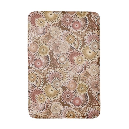Fractal Swirl Pattern, Brown, Tan en Beige Badmat (Voorkant Verticaal)