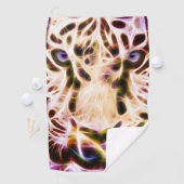 Fractal Tiger Closeup - Sinaasappel Golfhanddoek (Insitu)