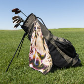 Fractal Tiger Closeup - Sinaasappel Golfhanddoek (Groen)