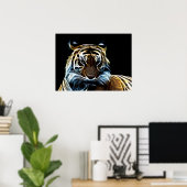 Fractal tijger poster (Thuiskantoor)