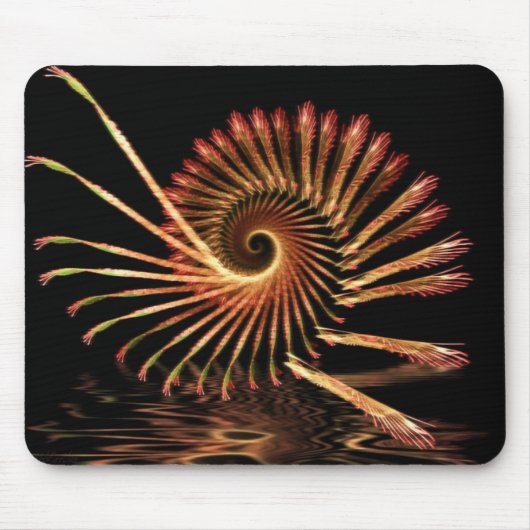 Fractal Timber Shell Swirl Mousepad Muismat (Voorkant)