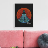 Fractal Tokyo Tower van Rofey Canvas Afdruk (Insitu (Woonkamer))