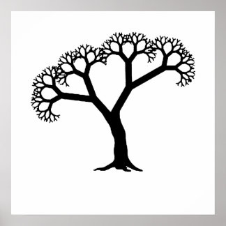 Fractal Tree Black Poster