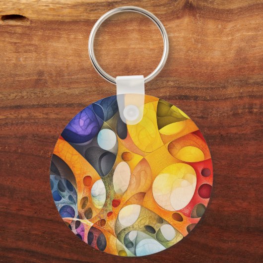 Fractal Universe Round Sleutelhanger (Achterkant)