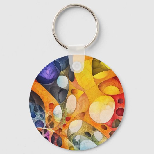 Fractal Universe Round Sleutelhanger (Achterkant)