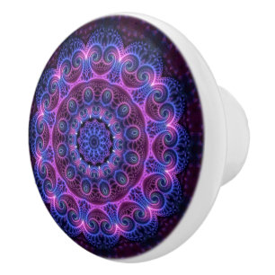 Fractal van de caleidoscoop - Harten Mandala + uw Keramische Knop