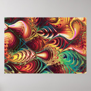 Fractal vispatroon poster