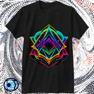 Fractal Vorm Abstracte Geometrische Driehoek T-shirt