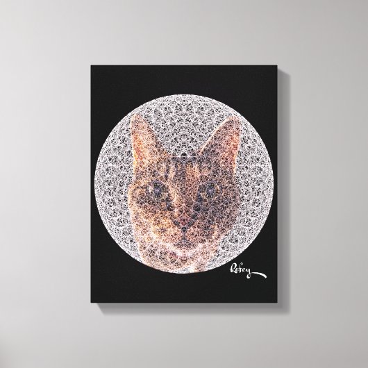 Fractal Vrouw Feline door Rofey Canvas Afdruk (Voorkant)
