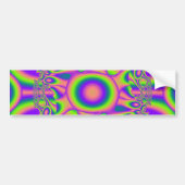 Fractal Warp Paars Green Psychedelic Bumpersticker (Voorkant)