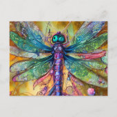 Fractal Waterverf Dragonfly Briefkaart (Voorkant)