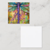 Fractal Waterverf Dragonfly Vierkante Visitekaartje (Voorkant / Achterkant)