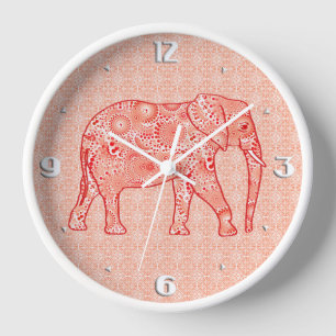 Fractal wervelolifant - koraal sinaasappel en wit
