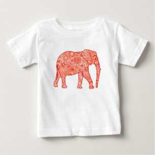 Fractal wervelolifant - koraal sinaasappel en wit