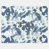 Fractal Winter Camouflage Fleece Deken (Voorkant (Horizontaal))