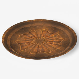 Fractal Wood Carving Papieren Bordje