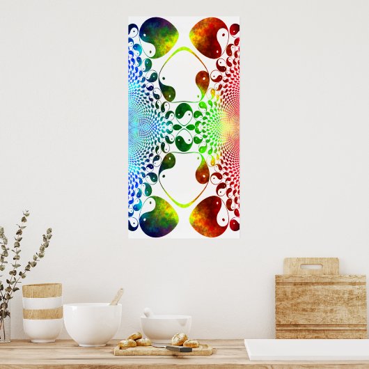 Fractal Yin Yang Mirror Poster (Keuken)
