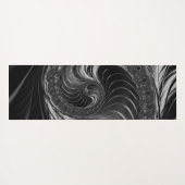 Fractal Zwart Wit Metaal Nautilus Swirl Yogamat (Achterkant (horizontaal))
