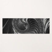 Fractal Zwart Wit Metaal Nautilus Swirl Yogamat (Voorkant (horizontaal))