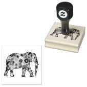 Fractal zwenkbrauwolifant 	rubberstempel (Gestempeld)