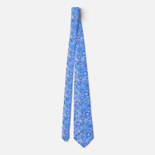 Fractal zwenkpatroon, blauw en wit stropdas (Achterkant)