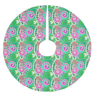 Fractal zwenkpatroon, groen, roze, multi kerstboom rok