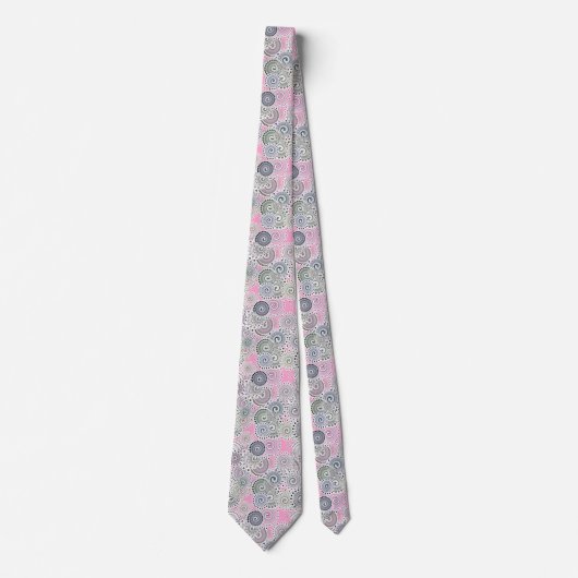Fractal zwenkpatroon, roze en grijs stropdas (Voorkant)