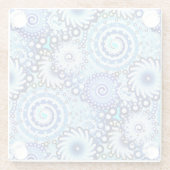 Fractal zwenkpatroon, schaduwen van blauw glazen onderzetter (Achterkant)