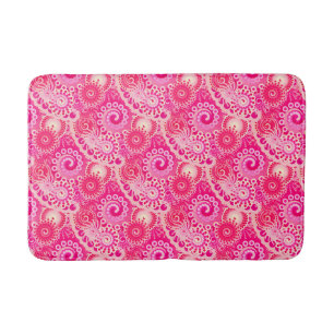 Fractal zwenkpatroon, schaduwen van fuchsia roze badmat