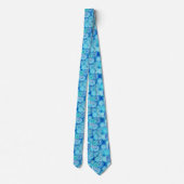 Fractal zwenkpatroon, schaduwen van oceaanblauw stropdas (Achterkant)