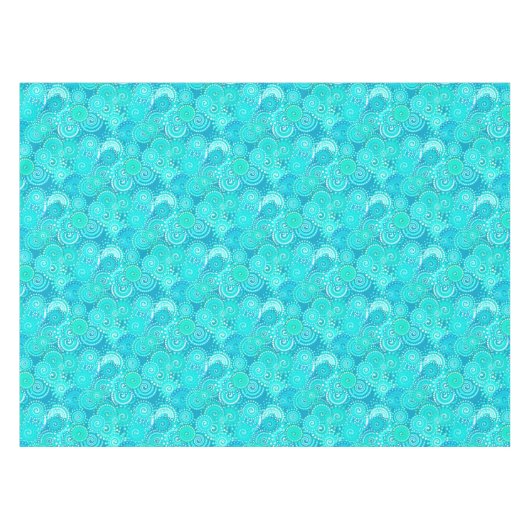 Fractal zwenkpatroon, schaduwen van turkooise tafelkleed (Voorkant (Horizontaal))