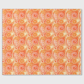Fractal zwenkpatroon, schoppen van koraal sinaasap cadeaupapier (Vlak)