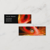 FRACTAL ZWIRL GEM MONOGRAM zwart wit geel rood Mini Visitekaartje (Voorkant / Achterkant)