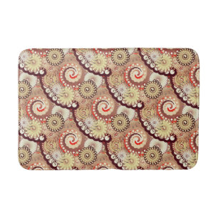 Fractal zwirl patroon, chocolade en room badmat
