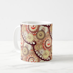 Fractal zwirl patroon, chocolade en room koffiemok