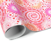 Fractal zwirl patroon, koraal, roze en crème cadeaupapier (Rol Hoek)