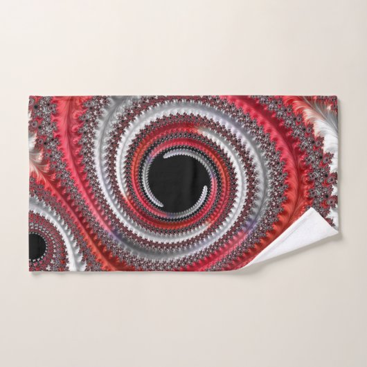 Fractale Abstraite, rouge et noire (Serviette à main)