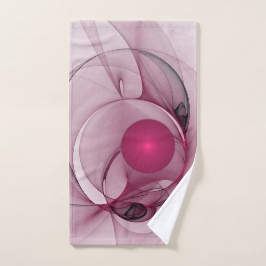 Fractale Balançant, Art Abstrait Moderne Rose de B (Serviette à main)