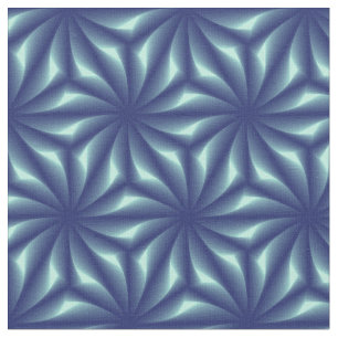 Fractale Blauw Marine Stof