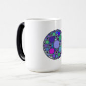 Fractale cirkels in Paarse roze blauw groen Magische Mok (Voorkant links)