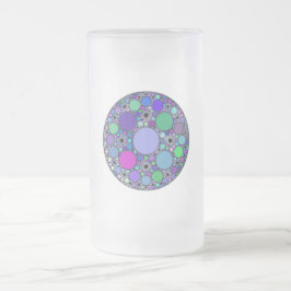 Fractale cirkels in Paarse roze blauw groen Matglas Bierpul