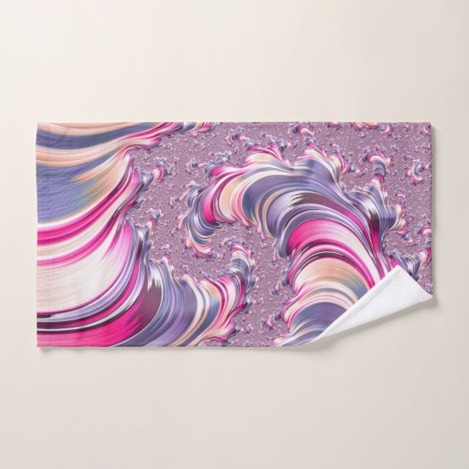 Fractale en spirale rose violet abstrait (Serviette à main)