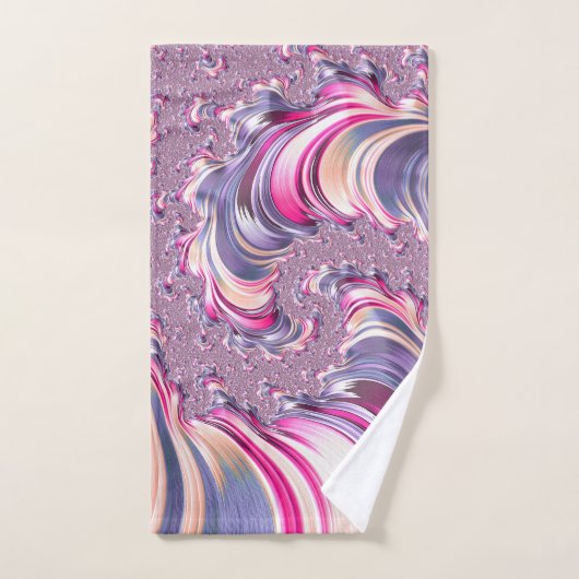 Fractale en spirale rose violet abstrait (Serviette à main)