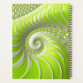 Fractale en spirale verte citron abstraite moderne (Dos)