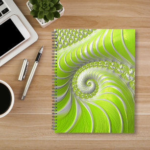 Fractale en spirale verte citron abstraite moderne