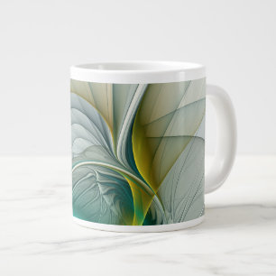 Fractale evolutie, gouden turquoise abstracte kuns extra grote beker